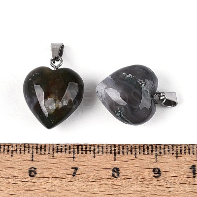 Natural Moss Agate Pendants G-T143-49C-1