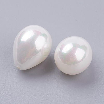 Shell Pearl Half Drilled Beads X-BSHE-G017-16x12mm-17-1