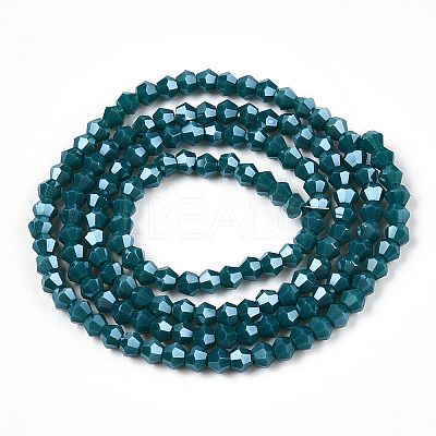 Opaque Solid Color Electroplate Glass Beads Strands EGLA-A039-P2mm-A18-1