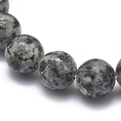 Natural Sesame Jasper/Kiwi Jasper Bead Stretch Bracelets BJEW-K212-A-033-1