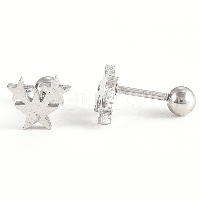 Tarnish Resistant 201 Stainless Steel Barbell Cartilage Earrings EJEW-R147-04-1