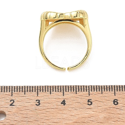 Brass Micro Pave Cubic Zirconia Cuff Open Rings for Women CU-CBA760A-13B-G-1