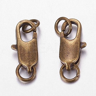 Brass Lobster Claw Clasps X-KK-KK802-AB-NR-1