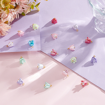 150Pcs Spray Paint ABS Plastic Imitation Pearl Charms FIND-GA0002-72-1