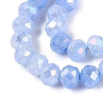 Electroplate Crackle Imitation Jade Glass Beads Strands LS-EGLA-Q131-02C-01-1