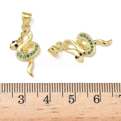 Brass Micro Pave Cubic Zirconia Pendants KK-L243-29G-06-1