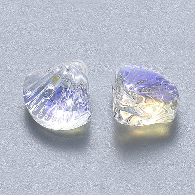 Transparent Spray Painted Glass Beads GLAA-T016-05C-1
