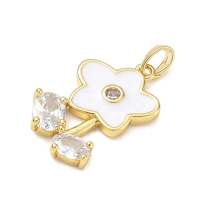 Brass Rhinestone Pendants RB-CBACCCF-03G-1