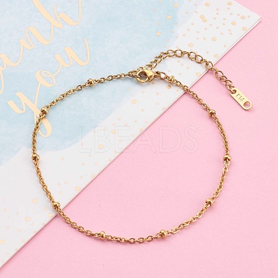 304 Stainless Steel Satellite Chain Anklets X-AJEW-AN00393-1