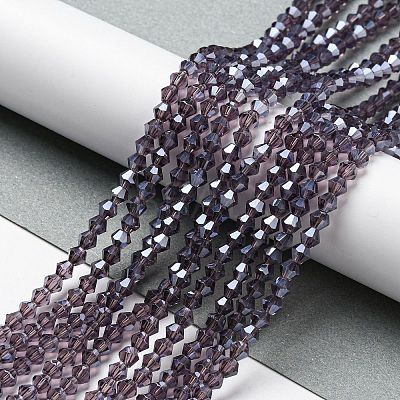 Transparent Electroplate Glass Beads Strands EGLA-A039-T2mm-A04-1