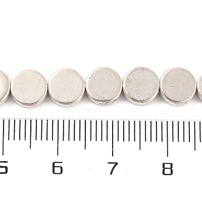 Flat Round Tibetan Style Alloy Bead Strands TIBEB-O007-48-NR-1
