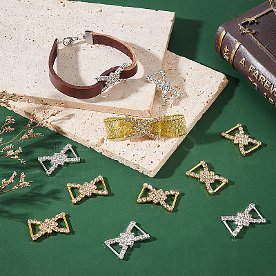 16Pcs 2 Colors Alloy Rhinestone Buckle JEWB-WR0001-04-1