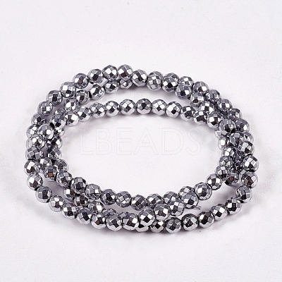 Electroplate Non-magnetic Synthetic Hematite Beads Strands X-G-J169B-4mm-02-1