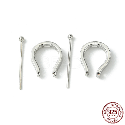 Anti-Tarnish Rhodium Plated 925 Sterling Silver Pendant Bails STER-L057-081A-P-1