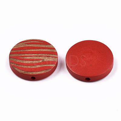 Painted Natural Wood Beads WOOD-T021-50B-04-1