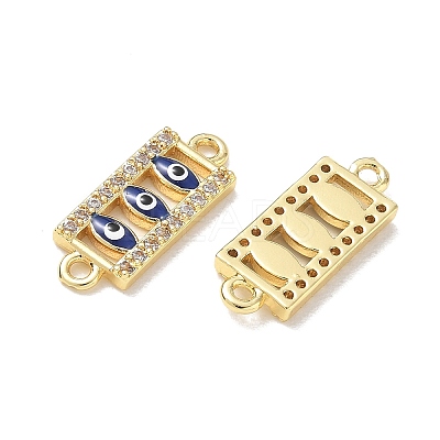 Brass Micro Pave Clear Cubic Zirconia Connector Charms CU-CBA6305-11G-C-1