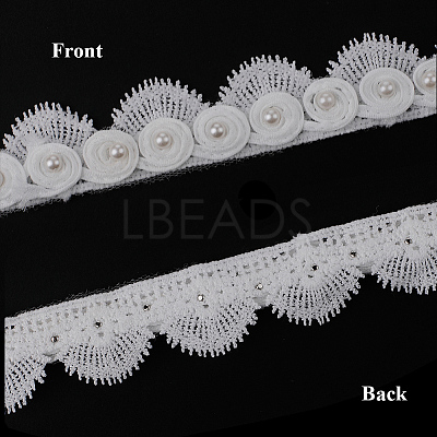 2.7~3 Yards Polyester Lace Trim SRIB-GF0001-30-1