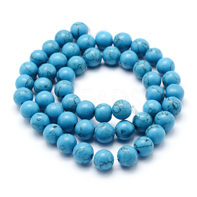 Synthetic Howlite Bead Strand G-E439-8mm-01B-1