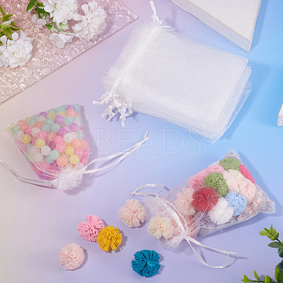 50Pcs Organza Bags Jewellery Storage Pouches Wedding Favour Party Mesh Drawstring Gift OP-TA0001-16E-1