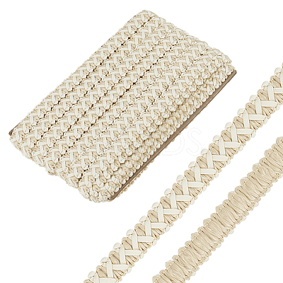 15 Yards Imitation Leather Braided Lace Ribbon WL-WH0003-02F-1