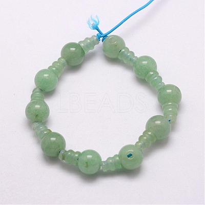 Natural Green Aventurine 3-Hole Guru Bead Strands G-K149-18-1