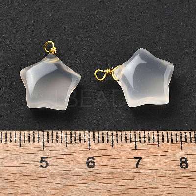 Natural Agate Star Pendants G-U025-03G-1