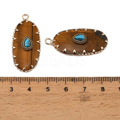 Natural Tiger Eye & Synthetic Turquoise Carved Pendants GG-CBA5963-02D-1