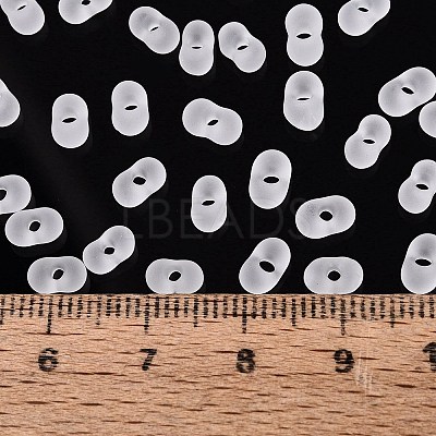 FGB Frosted Transparent Glass Seed Beads SEED-N013-06A-01-1