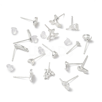 2 Pairs Alloy Stud Earrings for Women EJEW-FS0001-27G-1