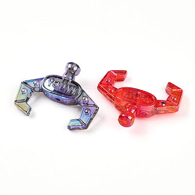Transparent UV Plating Acrylic Beads OACR-T028-35-1-1