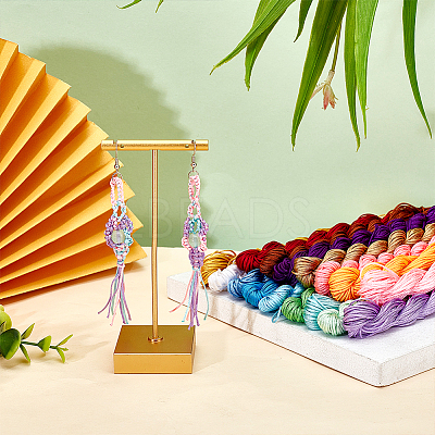 16 Bundles 16 Colors Braided Polyester Cords OCOR-PH0001-99-1