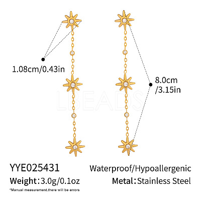304 Stainless Steel Tassel Stud Earrings LS-GP9116-2-1