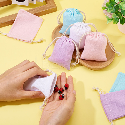 12Pcs 4 Colors Rectangle Cloth Packing Pouches ABAG-TA0001-78-1