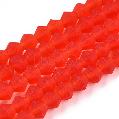Imitate Austrian Crystal Frosted Glass Beads Strands EGLA-A039-T4mm-MD14-1