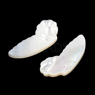 Natural White Shell Carved Pendants SSHEL-I026-07A-1