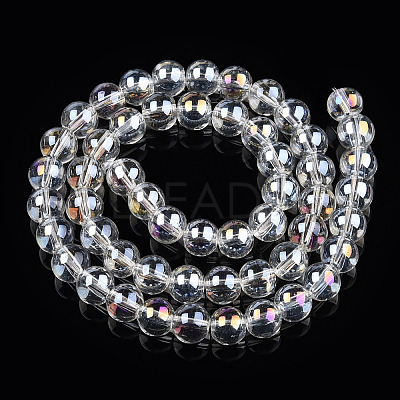 Electroplate Transparent Glass Beads Strands GLAA-T032-T8mm-AB13-1
