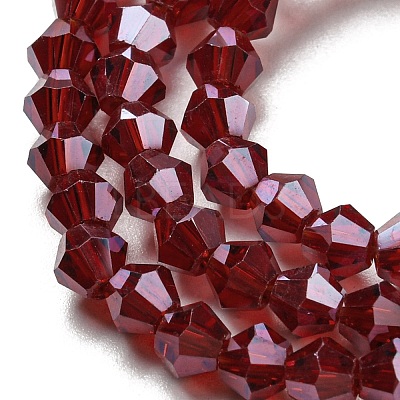 Transparent Electroplate Glass Beads Strands GLAA-F029-4mm-C27-1