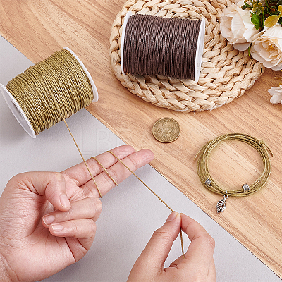 2 Rolls 2 Colors Waxed Cotton Cords YC-PH0001-52B-1