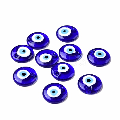 Handmade Lampwork Evil Eye Pendants LAMP-E106-02F-1