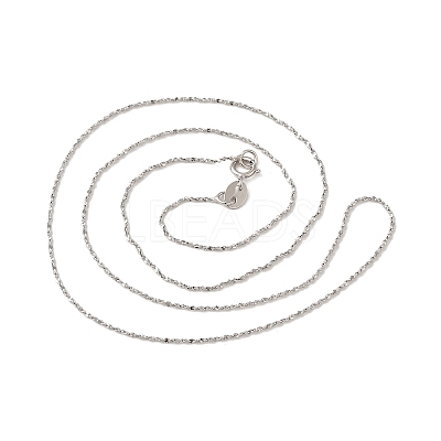 Anti-Tarnish Trendy Unisex Rhodium Plated 925 Sterling Silver Chain Necklaces STER-M034-B-19-1