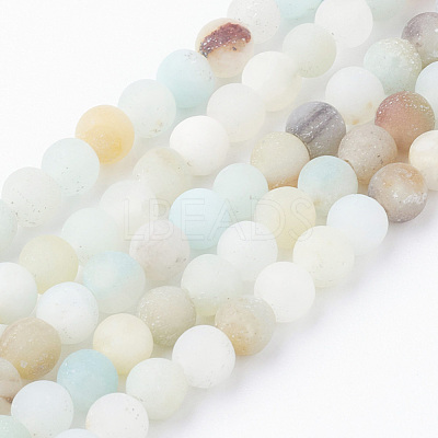 Natural Flower Amazonite Bead Strands G-G735-61F-4mm-1