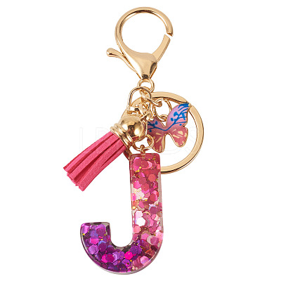Alloy Resin Butterfly Keychains KEYC-TADJ0002-02G-J-1