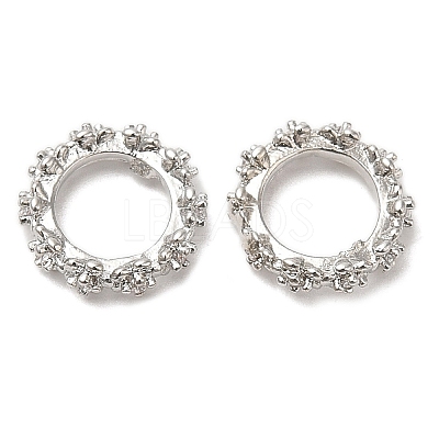 Rack Plating Brass Micro Pave Cubic Zirconia Beads KK-A186-01A-P-1