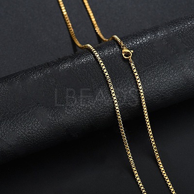 Stainless Steel Box Chain Necklace NJEW-YWC0001-02G-03-1