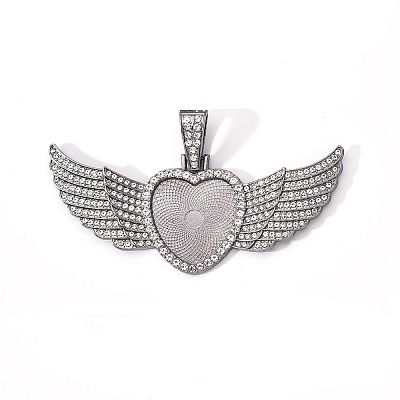 Alloy Pendant Cabochon Settings PALLOY-S107-002B-RS-1