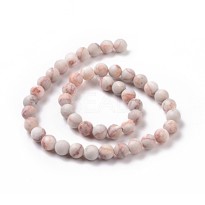 Natural Red Netstone Beads Strands G-Q462-8mm-14-1