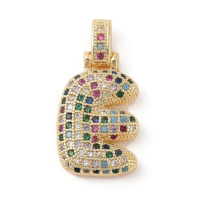 Brass Micro Pave Cubic Zirconia Pendants ZIRC-P121-01G-E-1