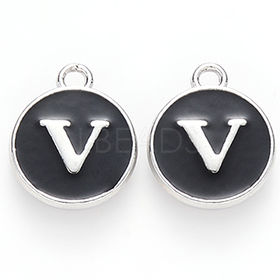 Platinum Plated Alloy Charms LS-ENAM-S118-02V-P-1