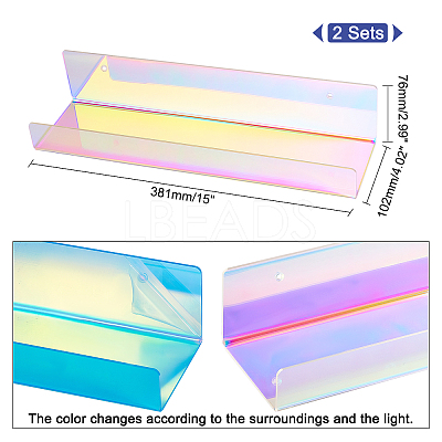 2 Sets Invisible Acrylic Floating Wall Ledge Shelf DJEW-AR0001-03-1