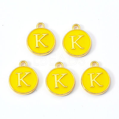 Golden Plated Alloy Enamel Charms ENAM-S118-09K-1
